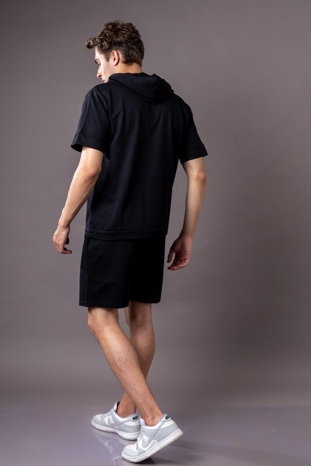 Midnight Black Hoodie and Shorts Co-Ord