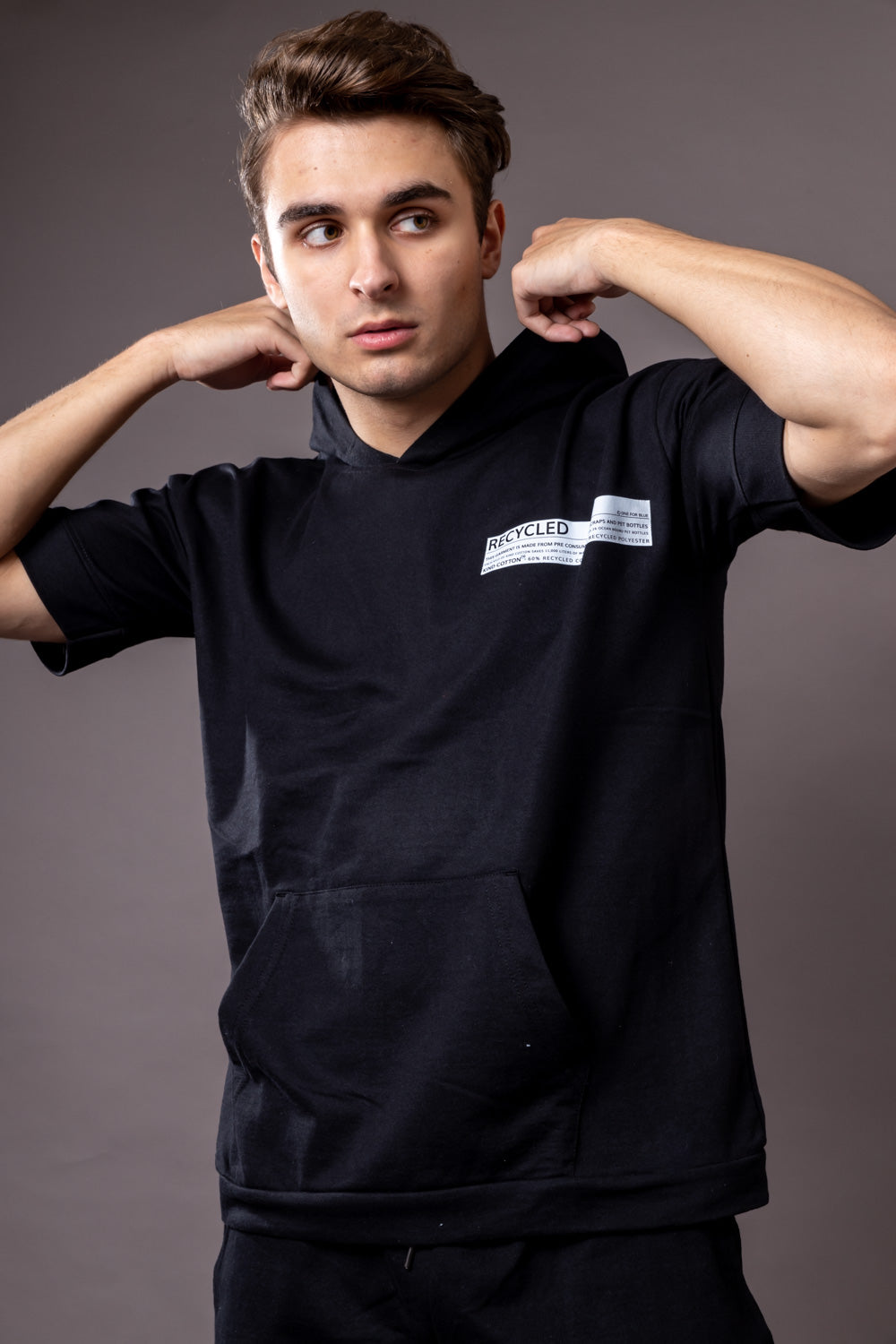Midnight Black Hoodie and Shorts Co-Ord