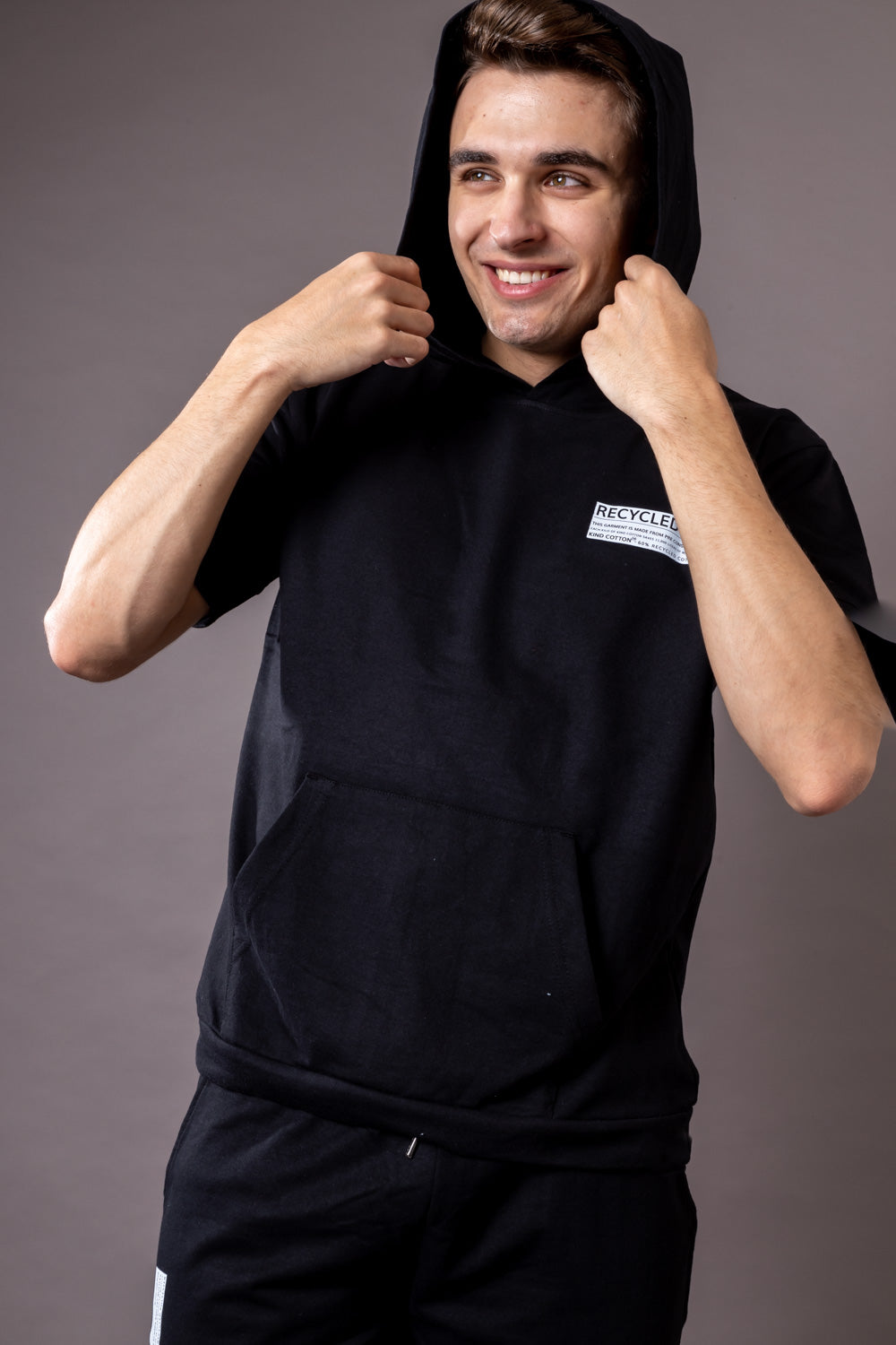Midnight Black Hoodie and Shorts Co-Ord