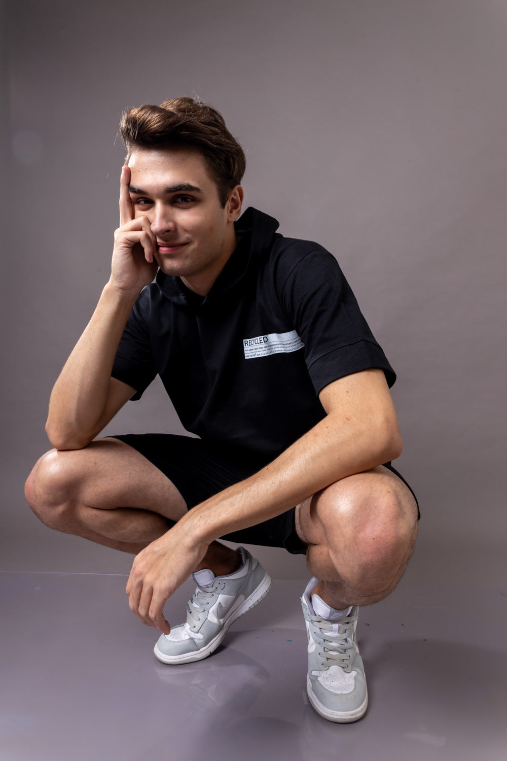 Midnight Black Hoodie and Shorts Co-Ord