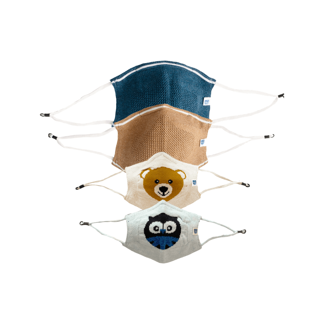 Ultra Breathable Antimicrobial Masks Family Pack  (Adults 2 + Kids 2) - Oneforblue