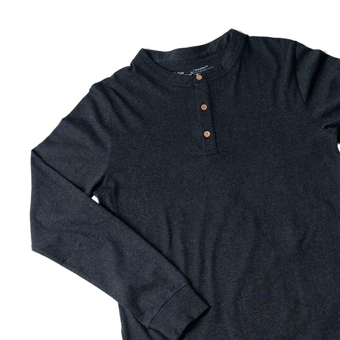 Charcoal Henley (Slim Fit) - Oneforblue