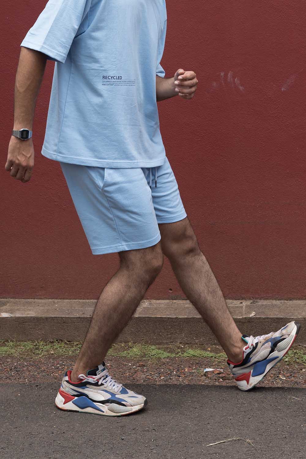 Tranquil Sky Blue  Hoodie and Shorts Co-Ord