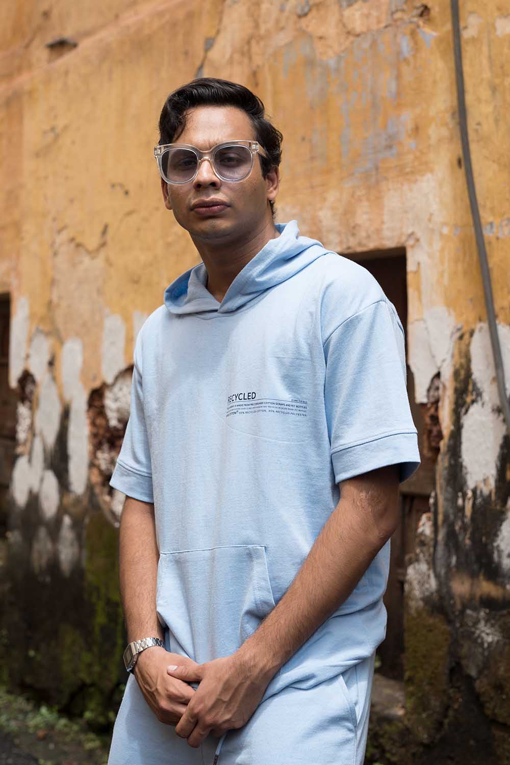 Tranquil Sky Blue  Hoodie and Shorts Co-Ord