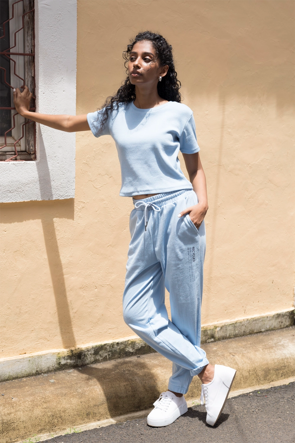 Tranquil Sky Blue Tank Top with Sleeves - Jog Co-Ord