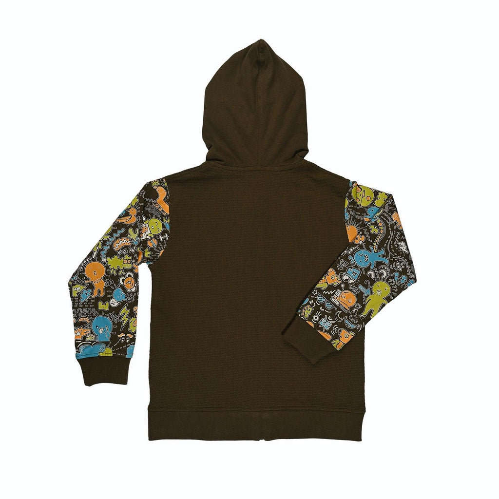Scribble Dribble Hoodie- Olive Green - Oneforblue