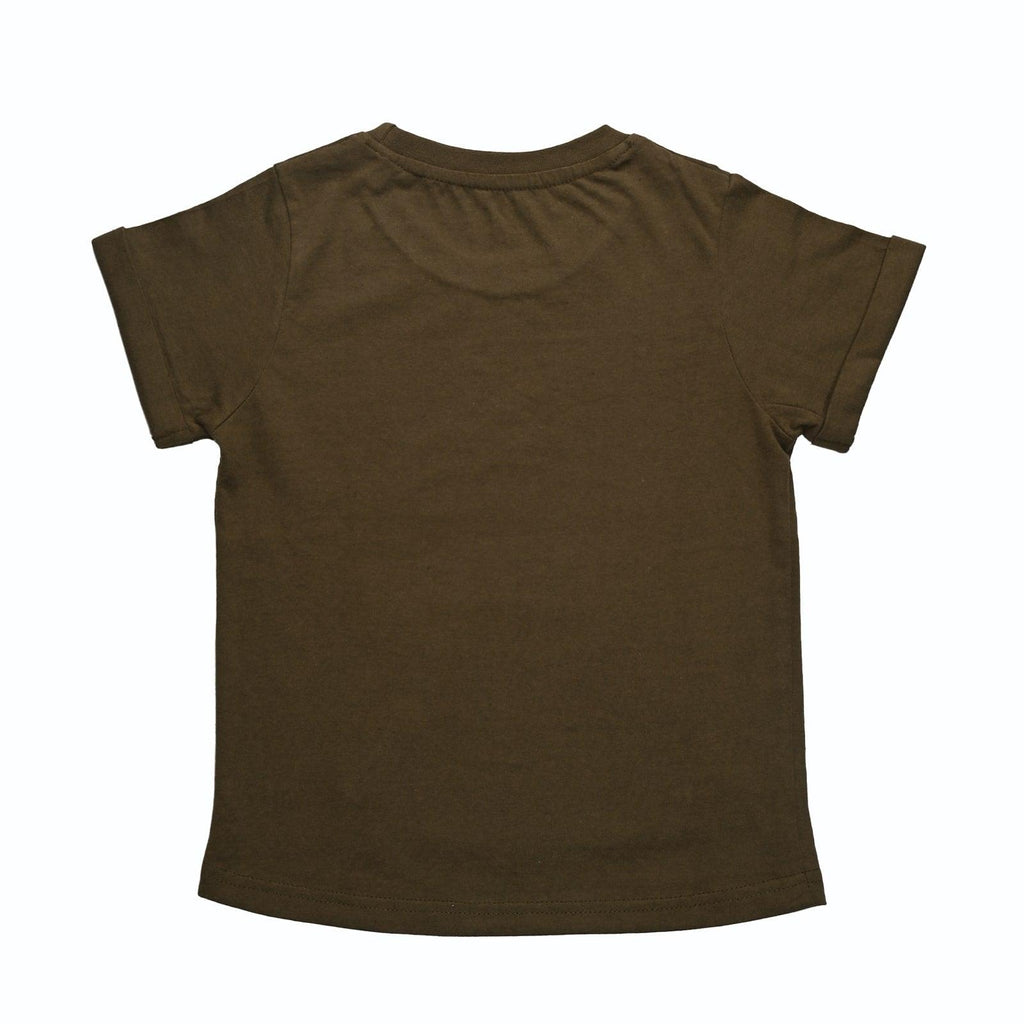 Scribble Dribble Kangaroo Pocket Tee- Olive Green - Oneforblue
