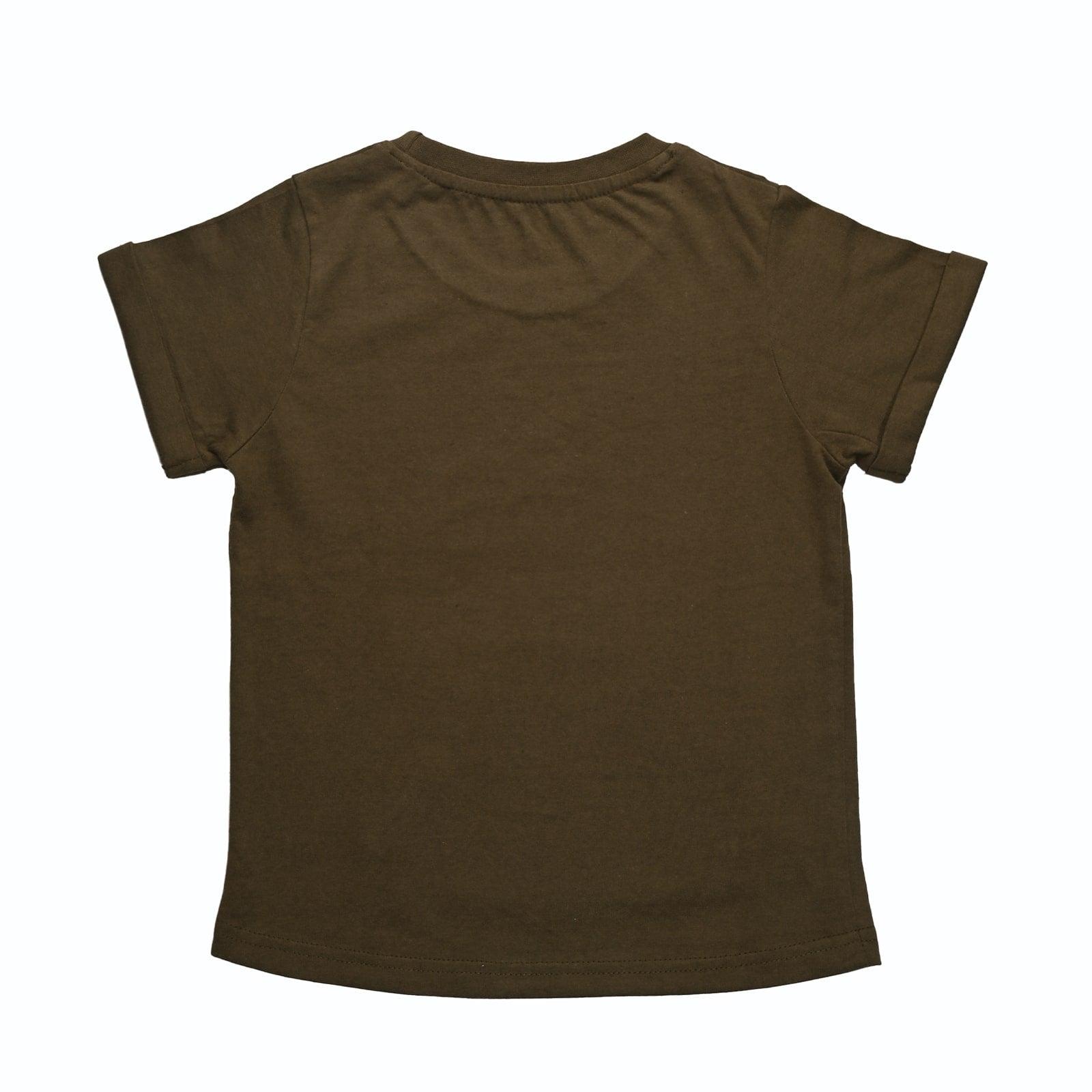Scribble Dribble Kangaroo Pocket Tee- Olive Green - Oneforblue