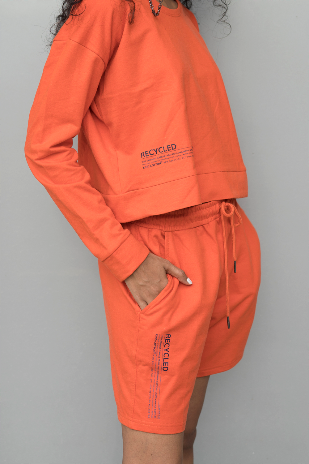 Tangerine Crop Top - Shorts Co-Ord