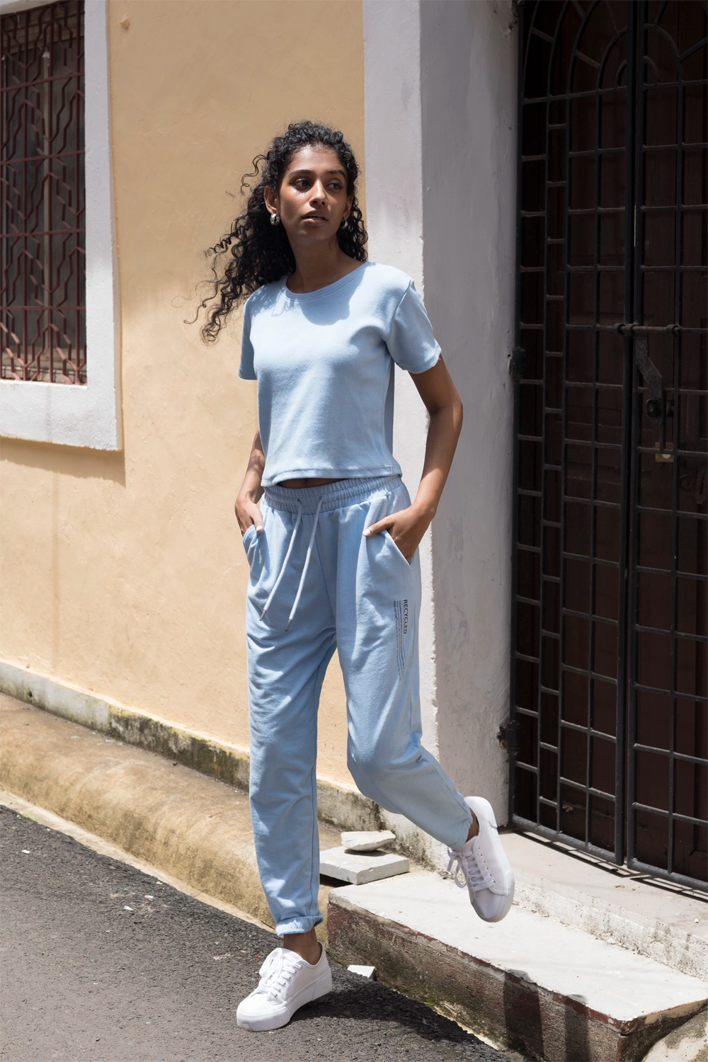 Tranquil Sky Blue Tank Top with Sleeves - Jog Co-Ord
