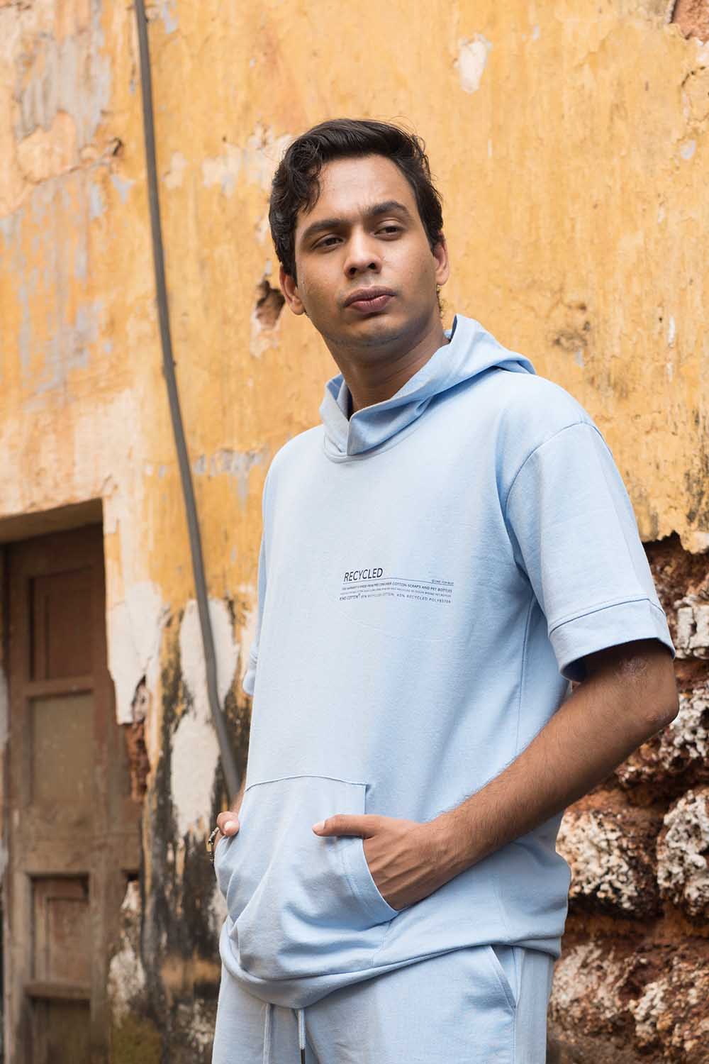 Tranquil Sky Blue  Hoodie and Shorts Co-Ord