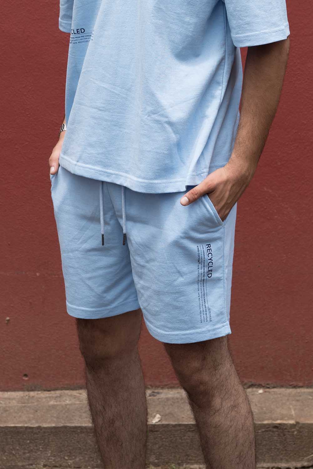 Tranquil Sky Blue  Hoodie and Shorts Co-Ord
