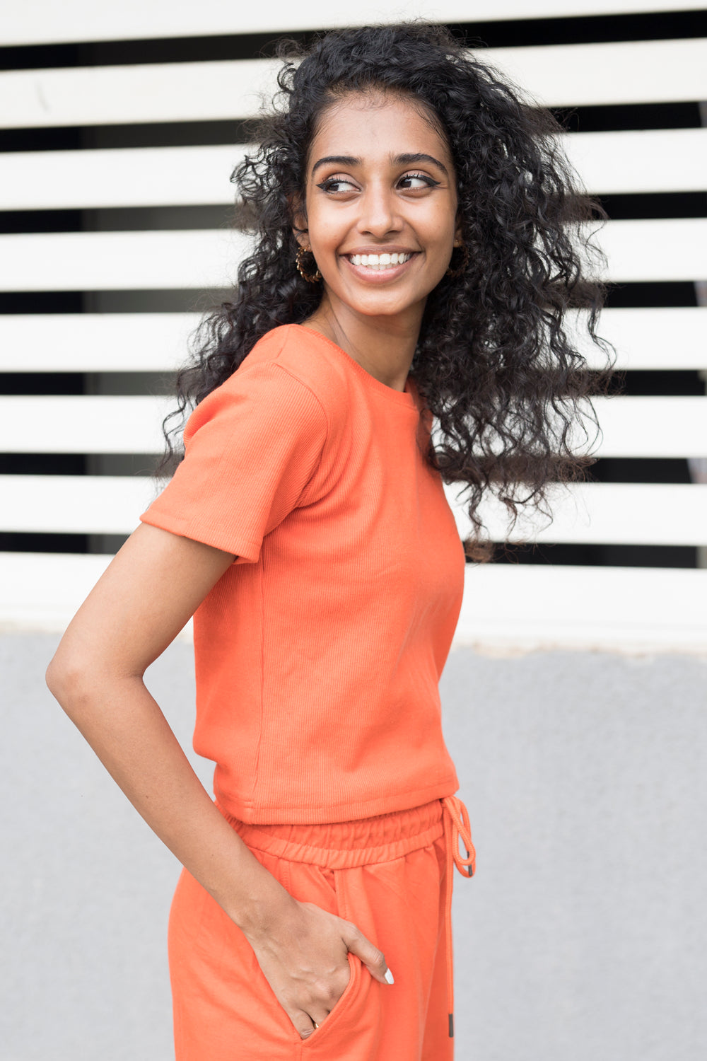 Tangerine all season rib top