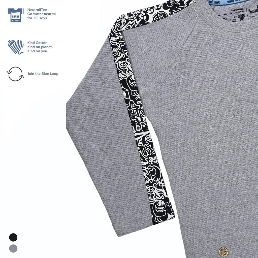 Scribble Dribble Sweatshirt- Grey - Oneforblue