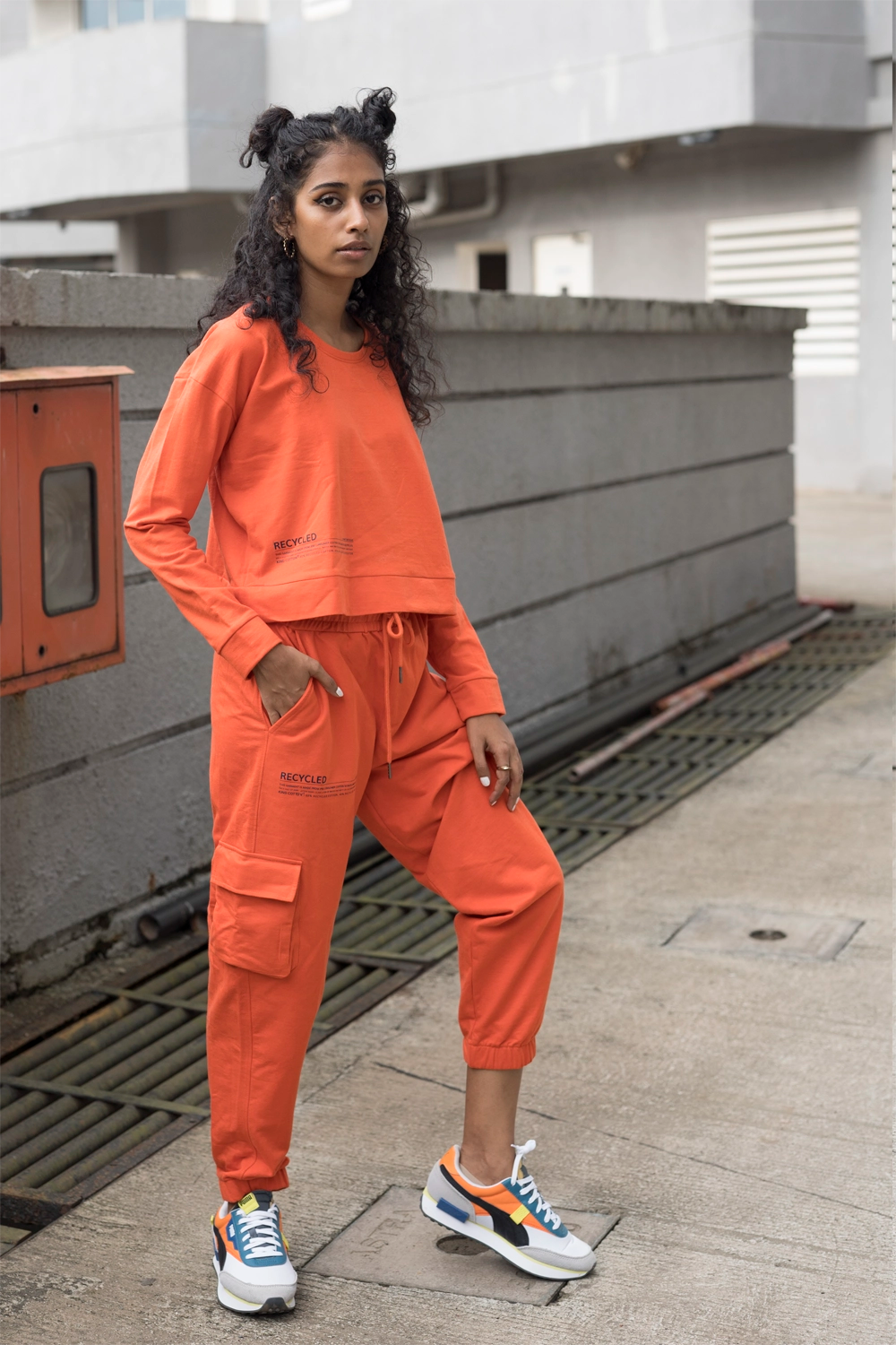 Tangerine Crop Top - Jog Co-Ord