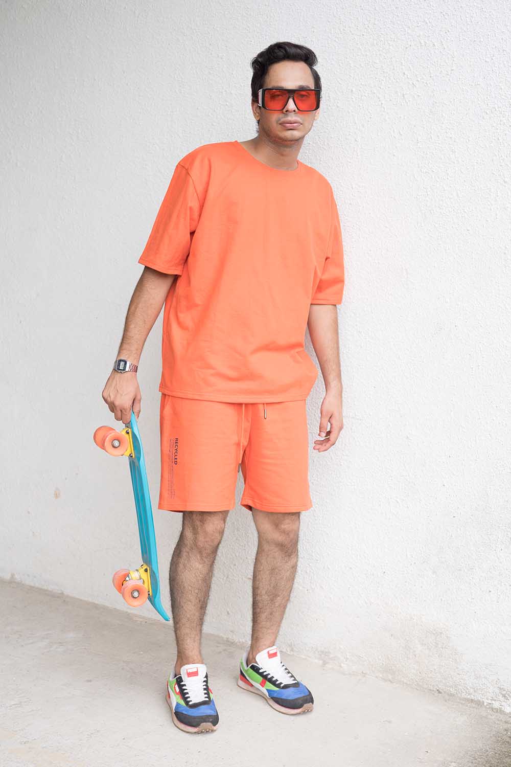 Tangerine Oversized T-shirt Shorts Co-ord