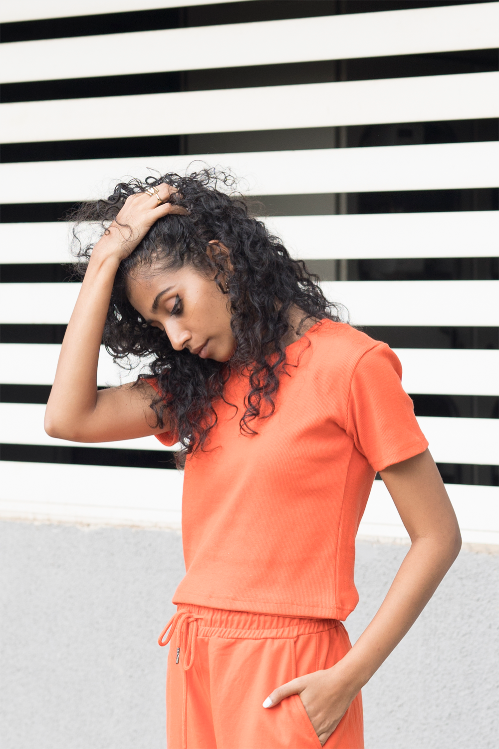 Tangerine Tank Top with Sleeves- Jog Co-Ord