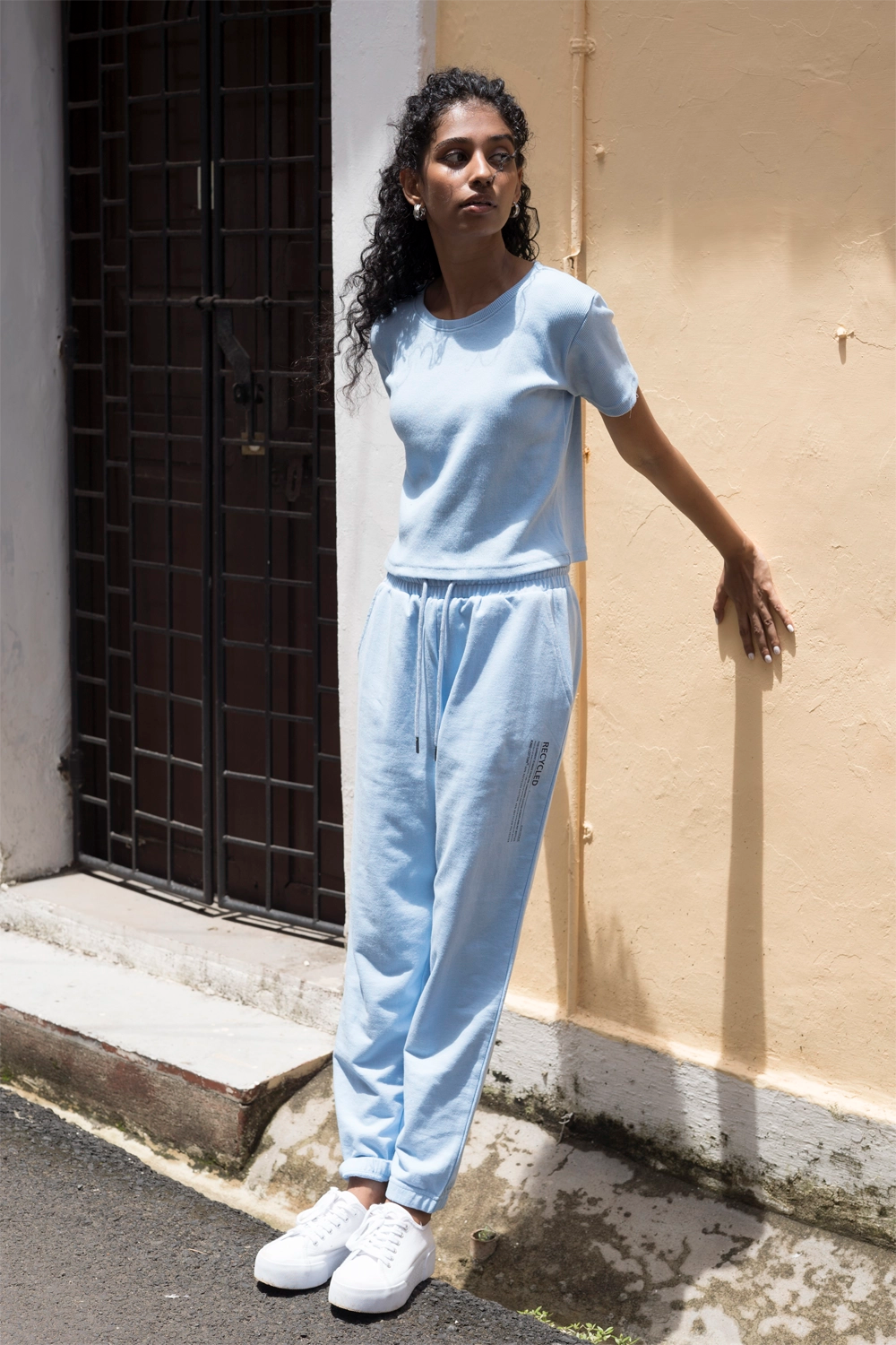 Tranquil Sky Blue Tank Top with Sleeves - Jog Co-Ord