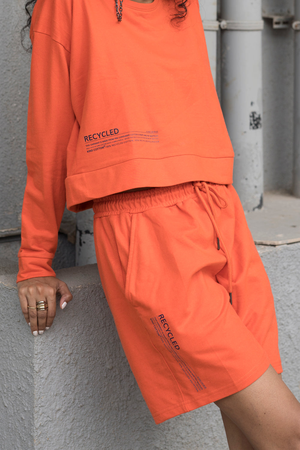 Tangerine Crop Top - Shorts Co-Ord