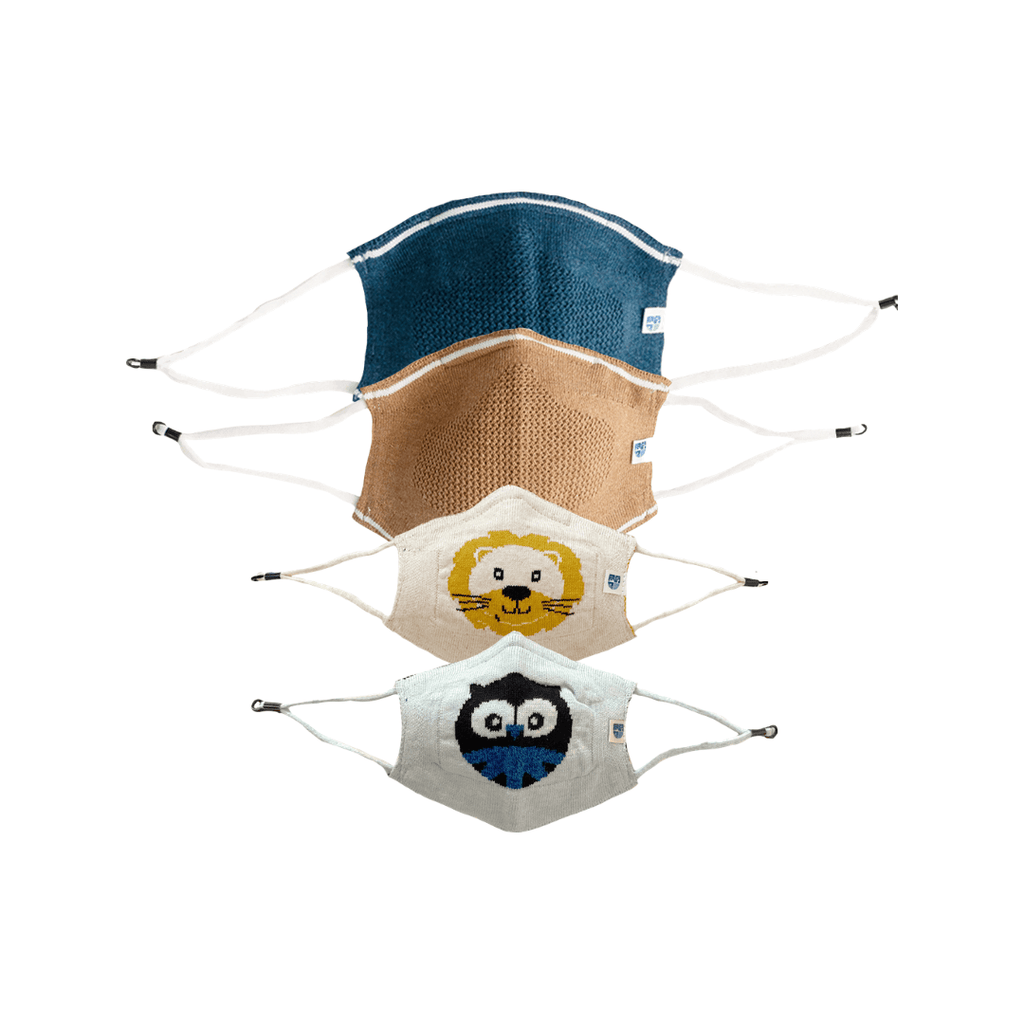 Ultra Breathable Antimicrobial Masks Family Pack  (Adults 2 + Kids 2) - Oneforblue
