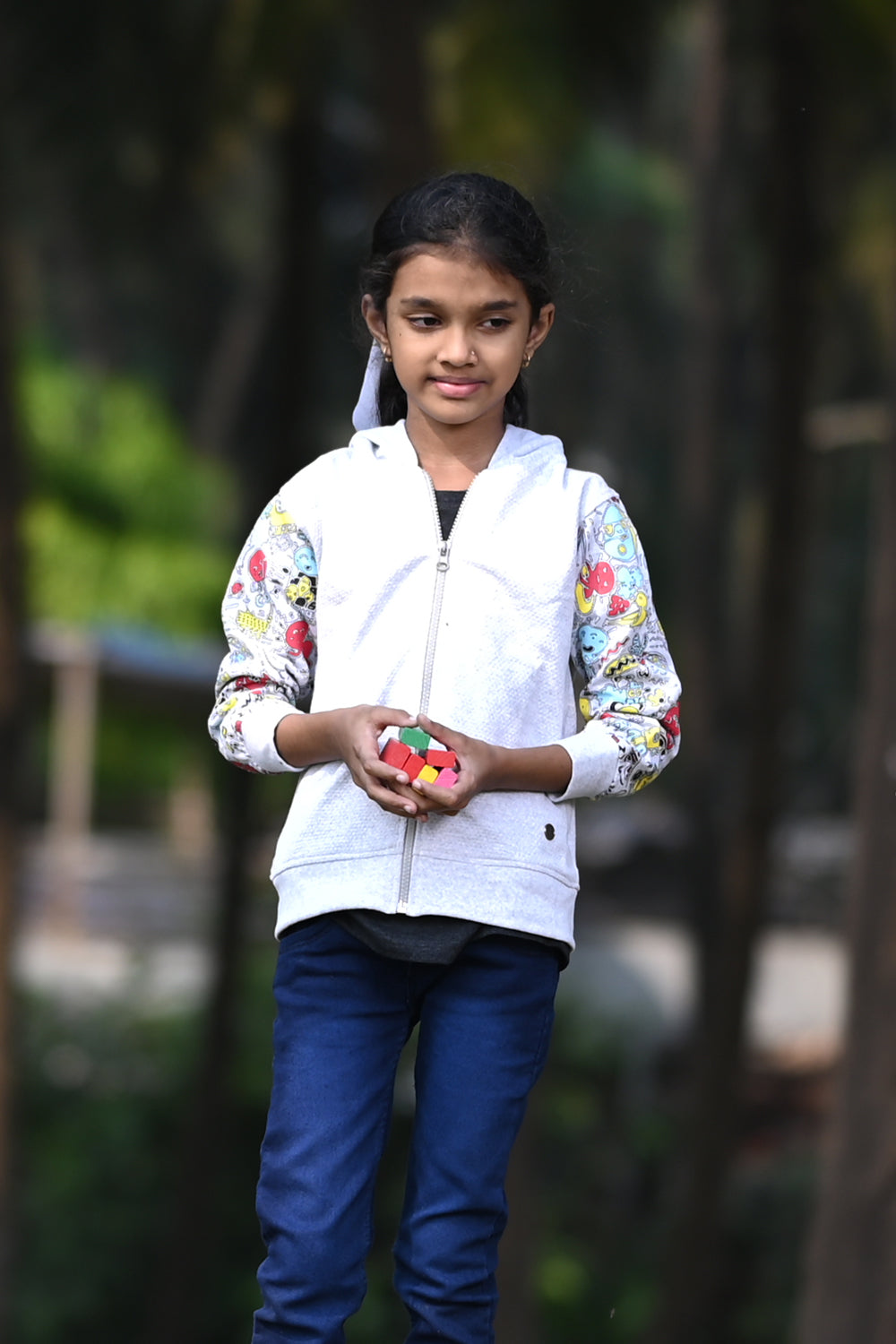 Scribble Dribble Hoodie- Grey
