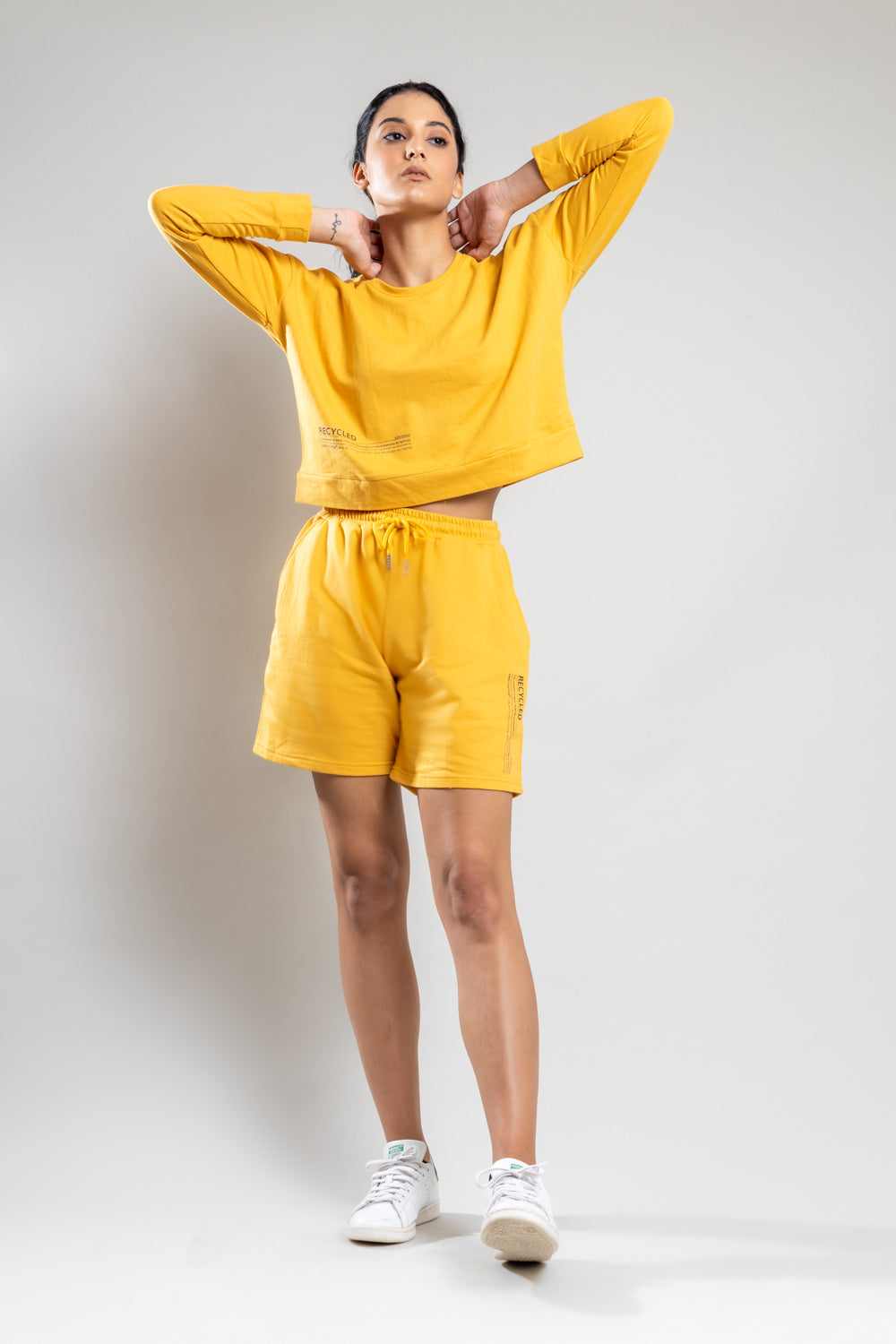 Amber Full Sleeve Crop Top - Shorts Co-Ord