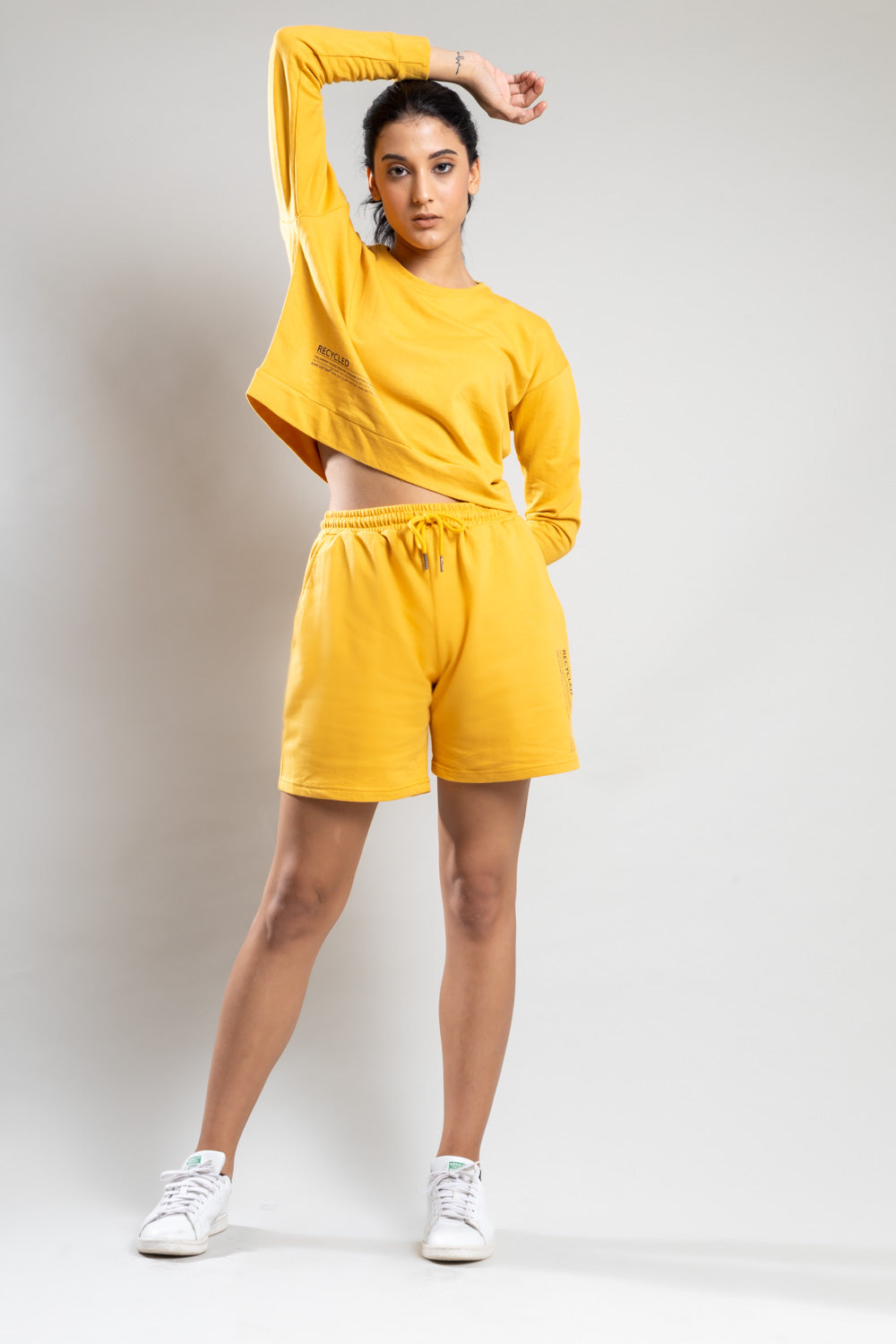 Amber Full Sleeve Crop Top - Shorts Co-Ord