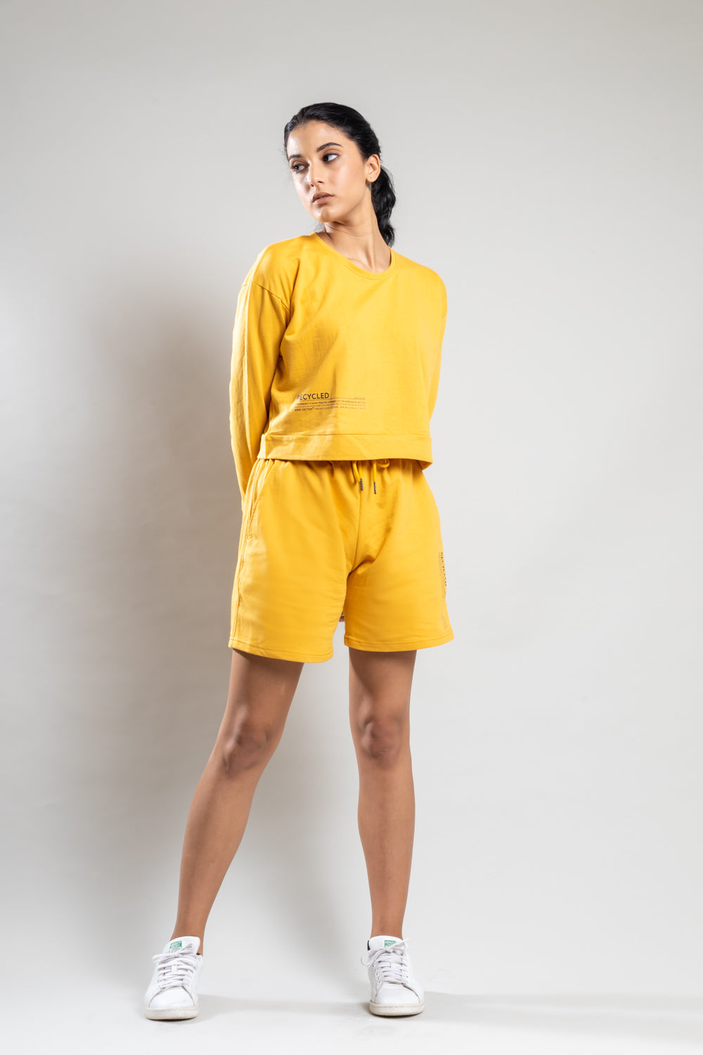 Amber Full Sleeve Crop Top - Shorts Co-Ord