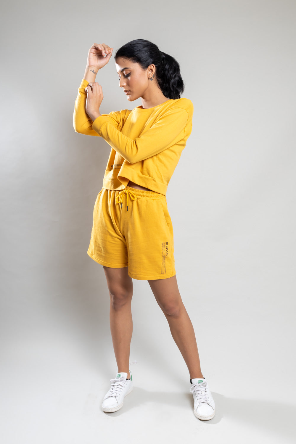 Amber Full Sleeve Crop Top - Shorts Co-Ord
